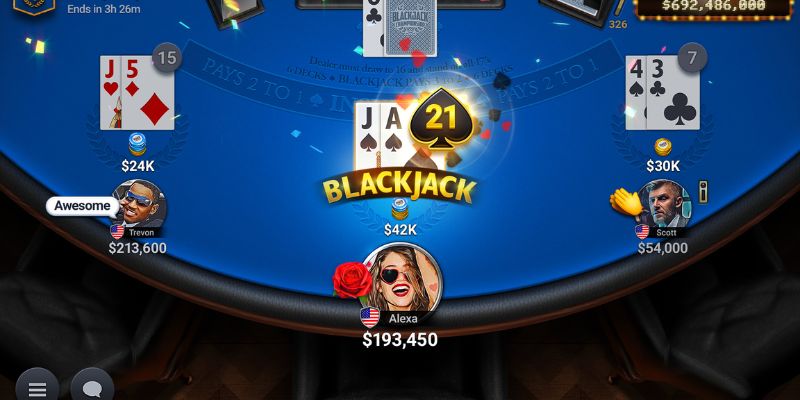 Các hành động khi chơi Blackjack HI88